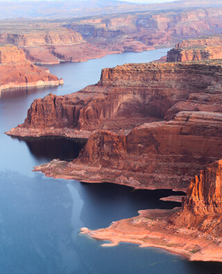 Aerial view of Grand Canyon and river