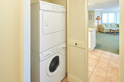 One- and Two-Bedroom Suites Have a Washer/Dryer