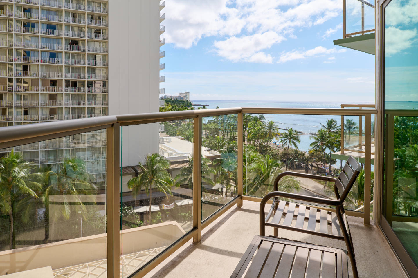 Partial Ocean View Accessible Room Balcony with seating to enjoy the views of the ocean