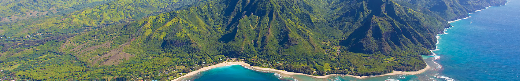 Aerial shot of Kauai
