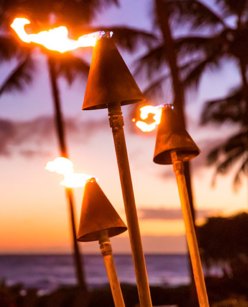 Tiki torches on Hawaii Island