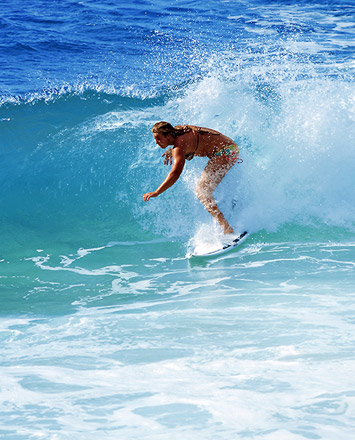 Surfing in Kauai