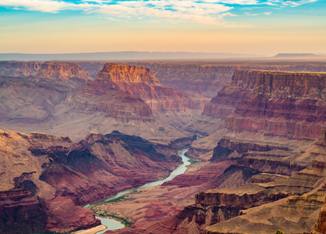 Aerial view of Grand Canyon and river