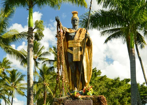 ハワイ島のカメハメハ大王像
