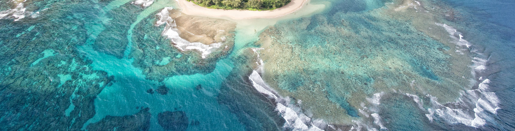 Aerial view of shores off Kauai