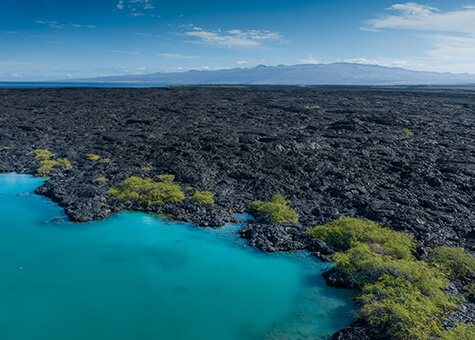 Lava fields in Kailua-Kona on Hawaii Island.