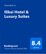 Booking.com Traveler Review Awards 2026 awarded to Ilikai Hotel & Luxury Suites - 8.4 out of 10.