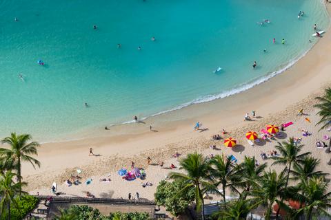 Aerial View of Waikiki Beach