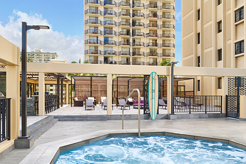 Hot Tub and Lounge Chairs on Recreation Deck