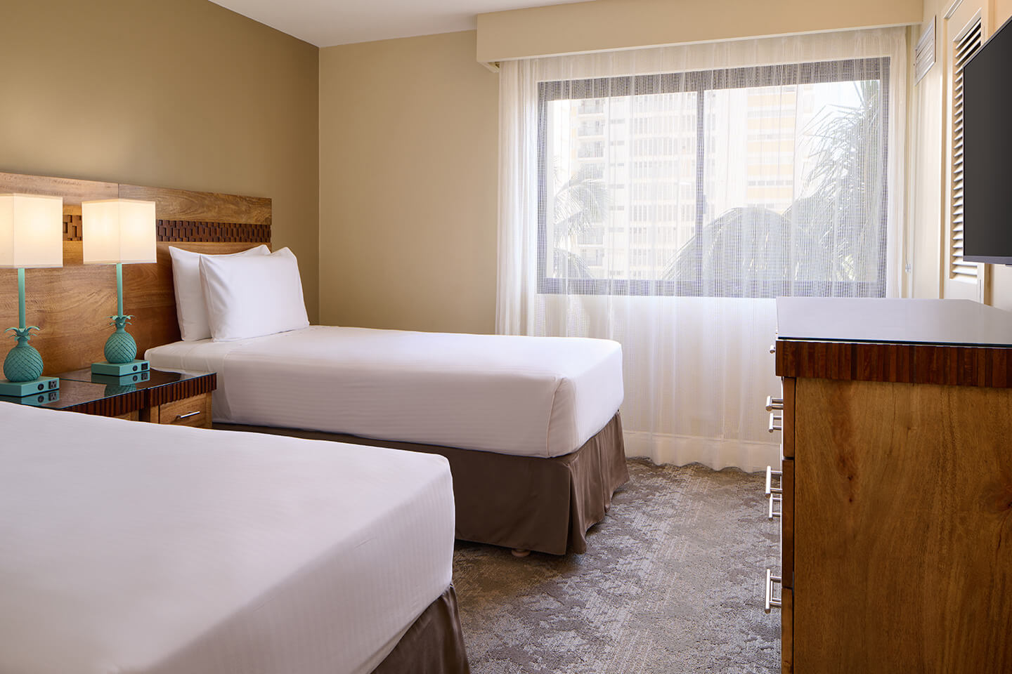 Second bedroom with two twin beds.