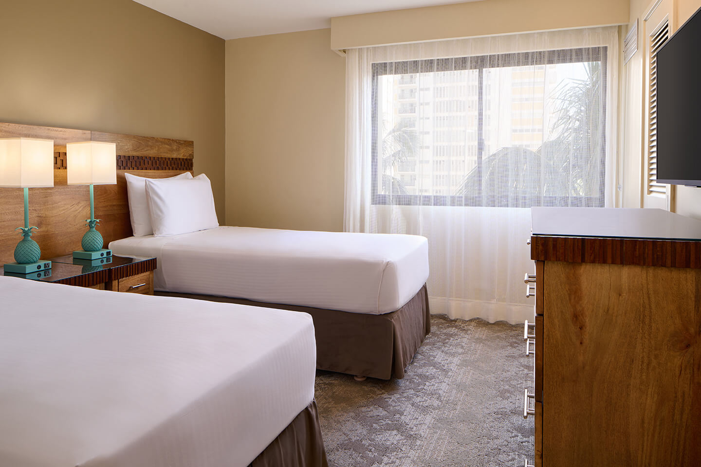 Second bedroom with two twin beds.