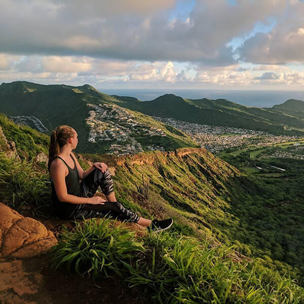 Woman hiking oahu hawaii