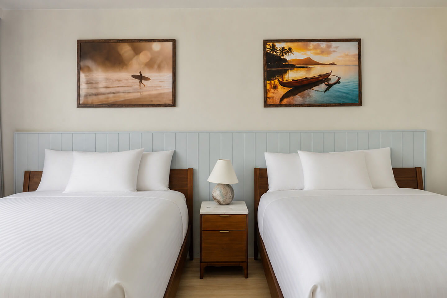 Bedroom with two queen beds.