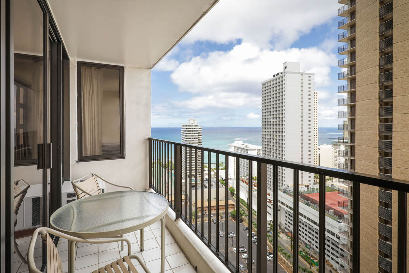 1-Bedroom Partial Ocean View with private balcony.