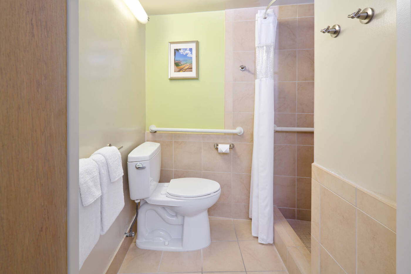 Bathroom in Partial Ocean View Accessible Room at Aston Waikiki Circle Hotel 
