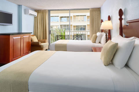 Two-beds in Studio Kitchenette with balcony unit at Ewa Hotel Waikiki