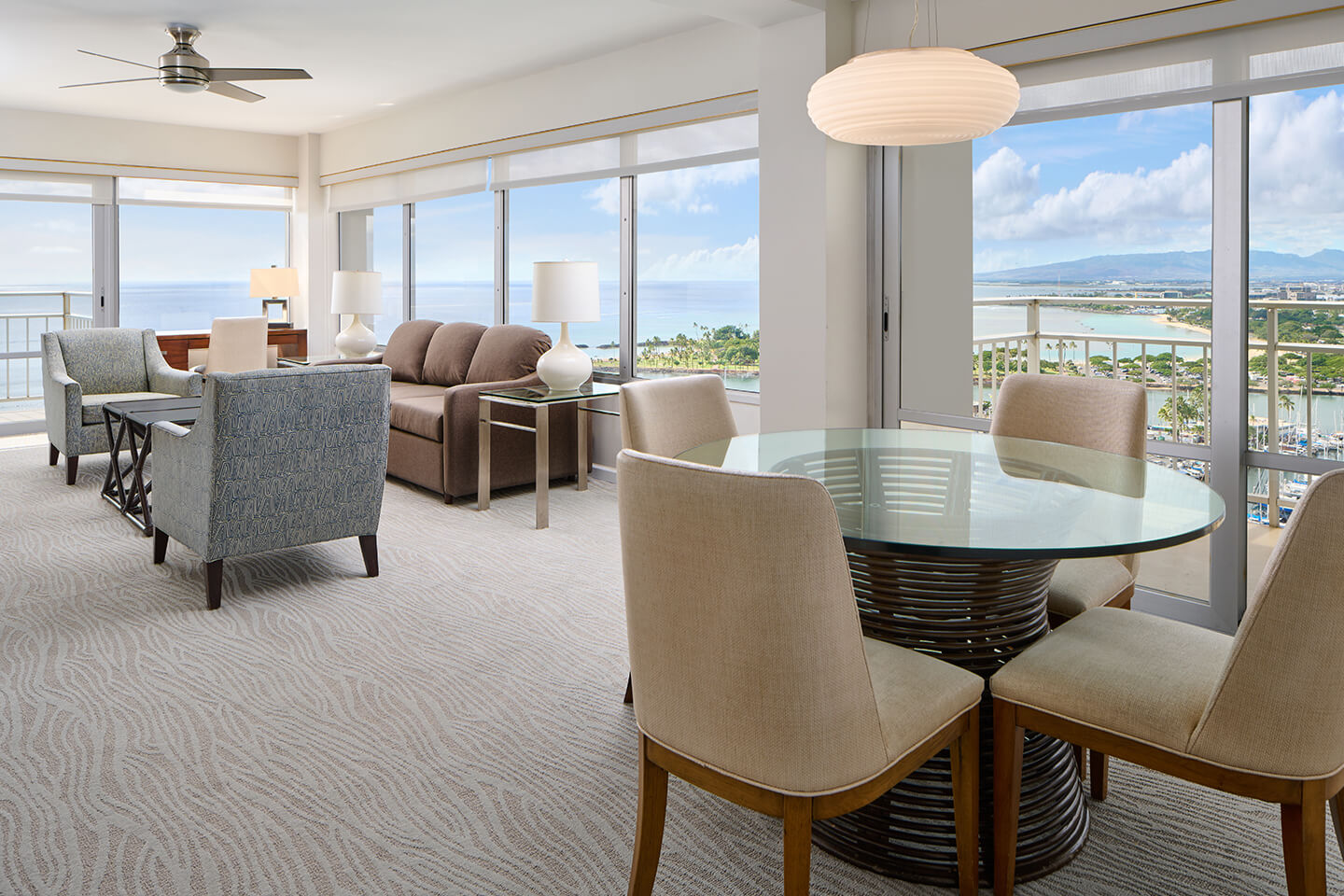 Luxury Two-Bedroom Oceanfront Dining and Living Area