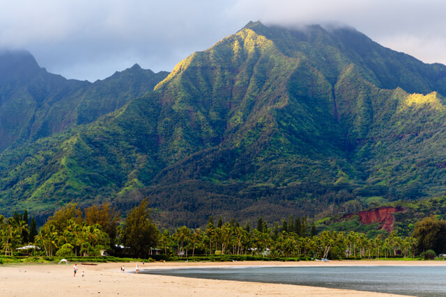 Kauai's famous Hanalei Beach.