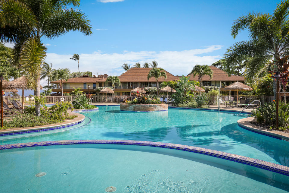 Pool and sun deck area at the Maui Kaanapali Villas