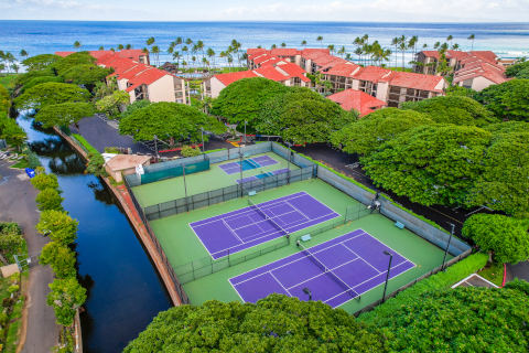 Aerial View of Resort's tennis courts