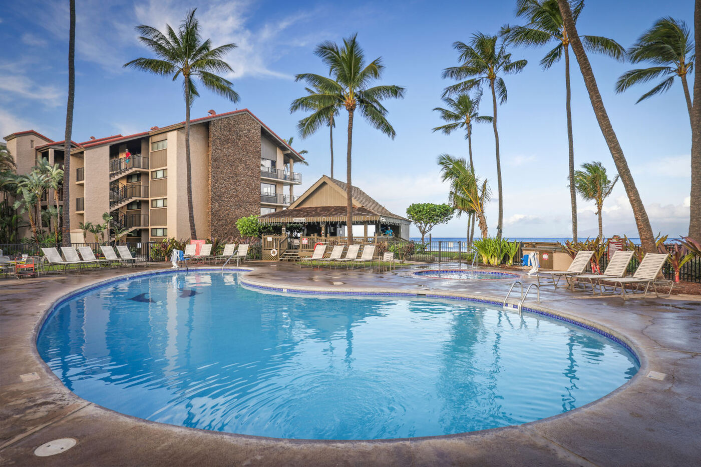 Resort pool and ocean in background