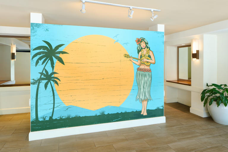 Selfie Wall in the lobby at Aqua Palms Waikiki