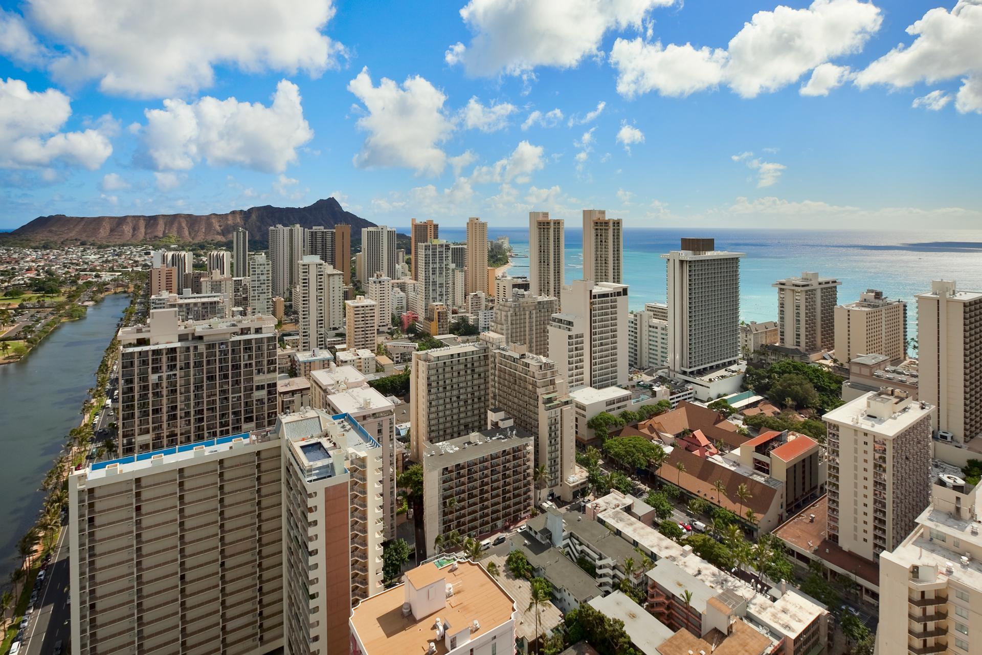 View of Waikiki from Aqua Skyline at Island Colony hotel