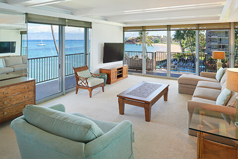 Two-Bedroom Oceanfront Premium Living Area
