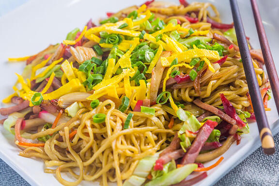 plate of fried noodles