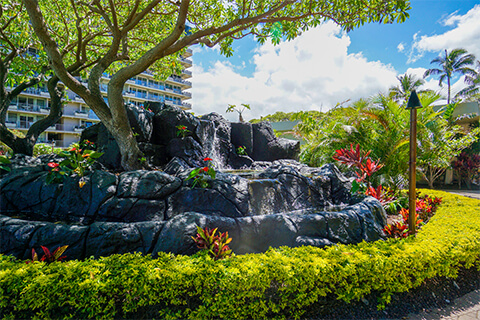 Resort Gardens with Waterfall