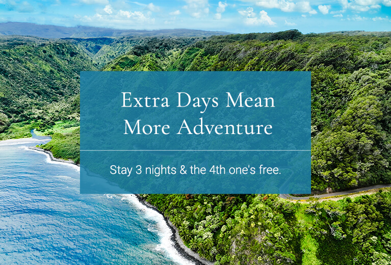 Extra Days Mean More Adventure. Stay 3 nights & the 4th one's free.