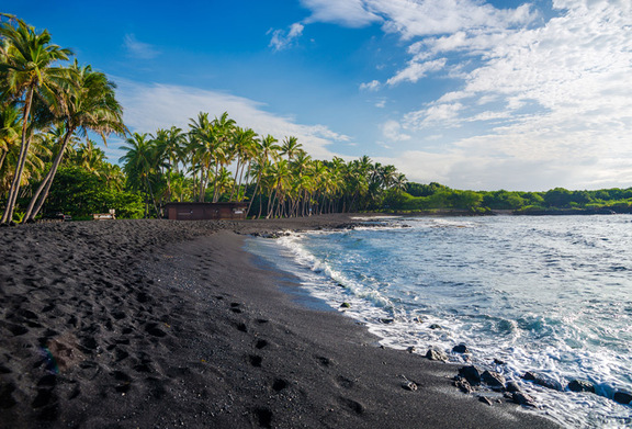 Black Sand at Punaluu Beach