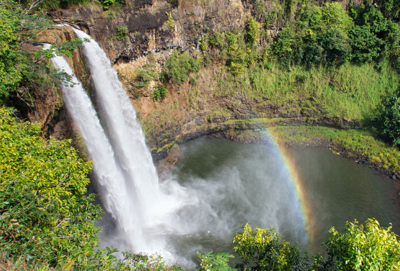 カウアイ島のワイラの滝