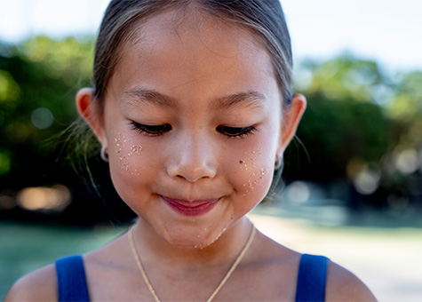 close up of child's face